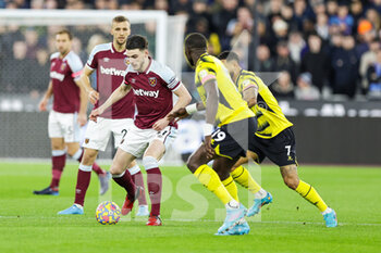 2022-02-08 - Declan Rice (41) of West Ham United during the English championship Premier League football match between West Ham United and Watford on February 8, 2022 at the London Stadium in London, England - WEST HAM UNITED VS WATFORD - ENGLISH PREMIER LEAGUE - SOCCER