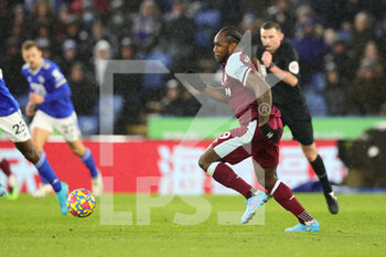 2022-02-13 - West Ham United forward Michail Antonio during the English championship Premier League football match between Leicester City and West Ham United on February 13, 2022 at the King Power Stadium in Leicester, England - LEICESTER CITY VS WEST HAM UNITED - ENGLISH PREMIER LEAGUE - SOCCER