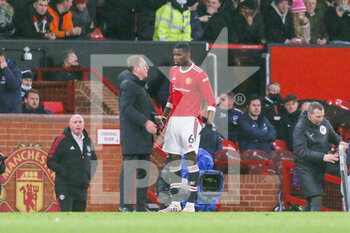 2022-02-16 - Manchester United Midfielder Paul Pogba (6) substitute Manchester United Interim Manager Ralf Rangnick during the English championship Premier League football match between Manchester United and Brighton and Hove Albion on February 15, 2022 at Old Trafford in Manchester, England - MANCHESTER UNITED VS BRIGHTON AND HOVE ALBION - ENGLISH PREMIER LEAGUE - SOCCER