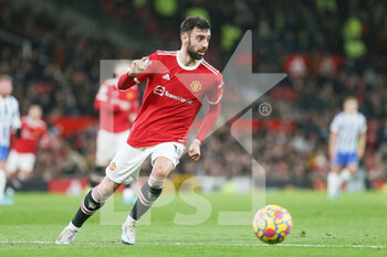 2022-02-16 - Manchester United Midfielder Bruno Fernandes during the English championship Premier League football match between Manchester United and Brighton and Hove Albion on February 15, 2022 at Old Trafford in Manchester, England - MANCHESTER UNITED VS BRIGHTON AND HOVE ALBION - ENGLISH PREMIER LEAGUE - SOCCER