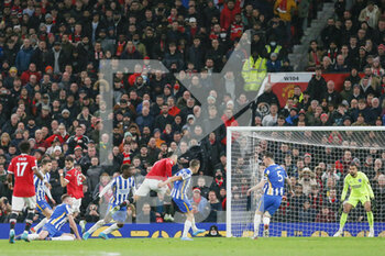 2022-02-16 - Manchester United Forward Cristiano Ronaldo (7) scores a goal 1-0 during the English championship Premier League football match between Manchester United and Brighton and Hove Albion on February 15, 2022 at Old Trafford in Manchester, England - MANCHESTER UNITED VS BRIGHTON AND HOVE ALBION - ENGLISH PREMIER LEAGUE - SOCCER