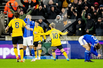 2022-02-20 - Daniel Podence of Wolverhampton Wanderers (10) celebrates his goal 2-1 during the English championship Premier League football match between Wolverhampton Wanderers and Leicester City on February 20, 2022 at Molineux stadium in Wolverhampton, England - WOLVERHAMPTON WANDERERS VS LEICESTER CITY - ENGLISH PREMIER LEAGUE - SOCCER