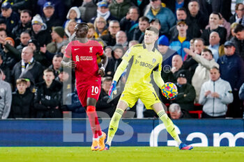 2022-02-23 - Leeds United goalkeeper Illan Meslier during the English championship Premier League football match between Liverpool and Leeds United on February 23, 2022 at Anfield stadium in Liverpool, England - LIVERPOOL VS LEEDS UNITED - ENGLISH PREMIER LEAGUE - SOCCER