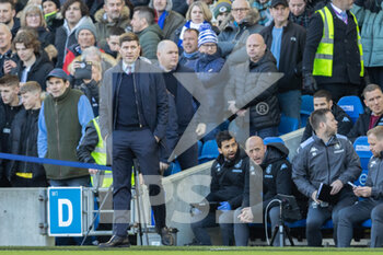 2022-02-26 - Aston Villa manager Steven Gerrard during the English championship Premier League football match between Brighton and Hove Albion and Aston Villa on February 26, 2022 at the American Express Community Stadium in Brighton and Hove, England - BRIGHTON AND HOVE ALBION VS ASTON VILLA - ENGLISH PREMIER LEAGUE - SOCCER