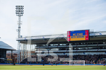2022-02-26 - We Stand With Ukraine sign shows before the English championship Premier League football match between Crystal Palace and Burnley on February 26, 2022 at Selhurst Park in London, England - CRYSTAL PALACE VS BURNLEY - ENGLISH PREMIER LEAGUE - SOCCER