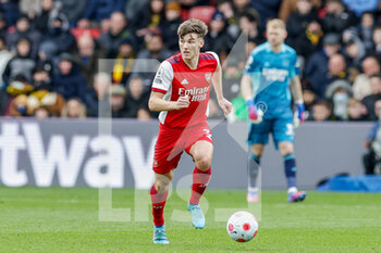 2022-03-06 - Kieran Tierney (3) of Arsenal during the English championship Premier League football match between Watford and Arsenal on March 6, 2022 at Vicarage Road in Watford, England - WATFORD VS ARSENAL - ENGLISH PREMIER LEAGUE - SOCCER