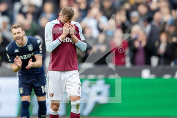 2022-03-13 - West Ham United striker Andriy Yarmolenko (7) celebrates his goal 1-0 during the English championship Premier League football match between West Ham United and Aston Villa on March 13, 2022 at the London Stadium in London, England - WEST HAM UNITED VS ASTON VILLA - ENGLISH PREMIER LEAGUE - SOCCER