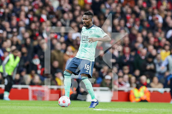 2022-03-13 - Daniel Amartey (18) of Leicester City during the English championship Premier League football match between Arsenal and Leicester City on March 13, 2022 at the Emirates Stadium in London, England - ARSENAL VS LEICESTER CITY - ENGLISH PREMIER LEAGUE - SOCCER