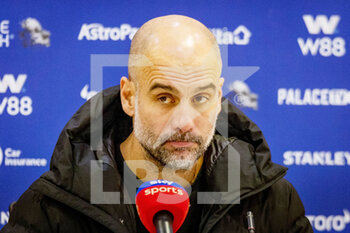 2022-03-14 - Manchester City manager Pep Guardiola in the post match press conference after the English championship Premier League football match between Crystal Palace and Manchester City on March 14, 2022 at Selhurst Park in London, England - CRYSTAL PALACE VS MANCHESTER CITY - ENGLISH PREMIER LEAGUE - SOCCER