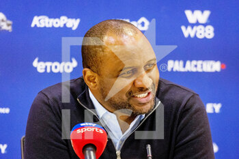2022-03-14 - Crystal Palace manager Patrick Viera in the post match press conference after the English championship Premier League football match between Crystal Palace and Manchester City on March 14, 2022 at Selhurst Park in London, England - CRYSTAL PALACE VS MANCHESTER CITY - ENGLISH PREMIER LEAGUE - SOCCER