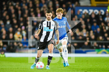 2022-03-17 - Newcastle United's midfielder Bruno Guimaraes during the English championship Premier League football match between Everton and Newcastle United on March 17, 2022 at Goodison Park in Liverpool, England - EVERTON VS NEWCASTLE UNITED - ENGLISH PREMIER LEAGUE - SOCCER