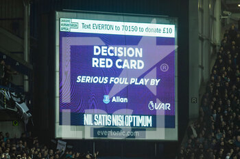 2022-03-17 - Everton's midfielder Allan (6) receives a red card during the English championship Premier League football match between Everton and Newcastle United on March 17, 2022 at Goodison Park in Liverpool, England - EVERTON VS NEWCASTLE UNITED - ENGLISH PREMIER LEAGUE - SOCCER