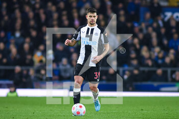 2022-03-17 - Newcastle United's midfielder Bruno Guimaraes during the English championship Premier League football match between Everton and Newcastle United on March 17, 2022 at Goodison Park in Liverpool, England - EVERTON VS NEWCASTLE UNITED - ENGLISH PREMIER LEAGUE - SOCCER