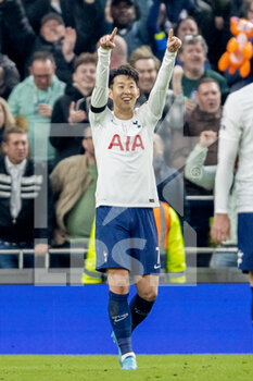 2022-03-20 - Heung-Min Son (7) of Tottenham Hotspur celebrates his goal 3-1 during the English championship Premier League football match between Tottenham Hotspur and West Ham United on March 20, 2022 at Tottenham Hotspur Stadium in London, England - TOTTENHAM HOTSPUR VS WEST HAM UNITED - ENGLISH PREMIER LEAGUE - SOCCER