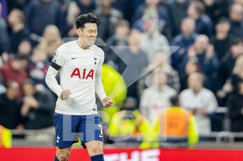 2022-03-20 - Heung-Min Son (7) of Tottenham Hotspur celebrates his goal 3-1 during the English championship Premier League football match between Tottenham Hotspur and West Ham United on March 20, 2022 at Tottenham Hotspur Stadium in London, England - TOTTENHAM HOTSPUR VS WEST HAM UNITED - ENGLISH PREMIER LEAGUE - SOCCER