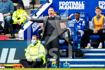 2022-04-10 - Leicester City Manager Brendan Rodgers during the English championship Premier League football match between Leicester City and Crystal Palace on April 10, 2022 at the King Power Stadium in Leicester, England - LEICESTER CITY VS CRYSTAL PALACE - ENGLISH PREMIER LEAGUE - SOCCER