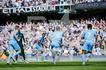 2022-04-23 - Manchester City's forward Gabriel Jesus (9) celebrates his goal 1-0 during the English championship Premier League football match between Manchester City and Watford on April 23, 2022 at the Etihad Stadium in Manchester, England - MANCHESTER CITY VS WATFORD - ENGLISH PREMIER LEAGUE - SOCCER