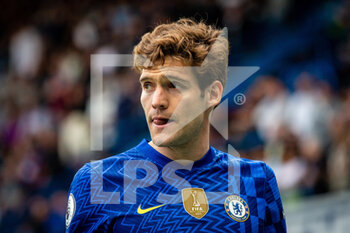 2022-04-24 - Chelsea defender Marcos Alonso during the English championship Premier League football match between Chelsea and West Ham United on April 24, 2022 at Stamford Bridge in London, England - CHELSEA VS WEST HAM UNITED - ENGLISH PREMIER LEAGUE - SOCCER
