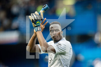 2022-04-24 - Chelsea goalkeeper Edouard Mendy celebrates after the final whistle during the English championship Premier League football match between Chelsea and West Ham United on April 24, 2022 at Stamford Bridge in London, England - CHELSEA VS WEST HAM UNITED - ENGLISH PREMIER LEAGUE - SOCCER