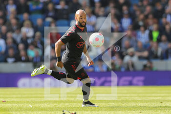 2022-04-24 - Southampton midfielder Nathan Redmond during the English championship Premier League football match between Brighton and Hove Albion and Southampton on April 24, 2022 at the American Express Community Stadium in Brighton and Hove, England - BRIGHTON AND HOVE ALBION VS SOUTHAMPTON - ENGLISH PREMIER LEAGUE - SOCCER
