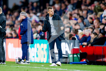 2022-04-25 - Leeds United Manager Jesse Marsch celebrates during the English championship Premier League football match between Crystal Palace and Leeds United on April 25, 2022 at Selhurst Park in London, England - CRYSTAL PALACE VS LEEDS UNITED - ENGLISH PREMIER LEAGUE - SOCCER