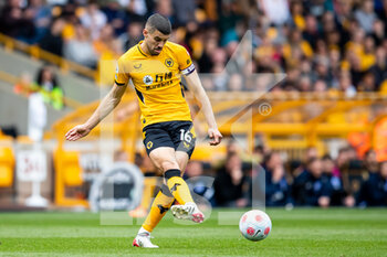 2022-04-30 - Wolverhampton Wanderers defender Conor Coady during the English championship Premier League football match between Wolverhampton Wanderers and Brighton and Hove Albion on April 30, 2022 at Molineux stadium in Wolverhampton, England - WOLVERHAMPTON WANDERERS VS BRIGHTON VS HOVE ALBION - ENGLISH PREMIER LEAGUE - SOCCER