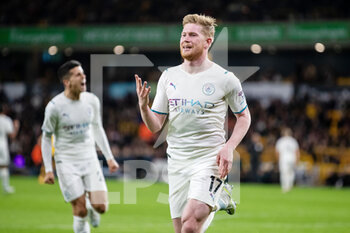 2022-05-11 - Manchester City midfielder Kevin De Bruyne scores his 4th goal 1-4 during the English championship Premier League football match between Wolverhampton Wanderers and Manchester City on May 11, 2022 at Molineux stadium in Wolverhampton, England - WOLVERHAMPTON WANDERERS VS MANCHESTER CITY - ENGLISH PREMIER LEAGUE - SOCCER
