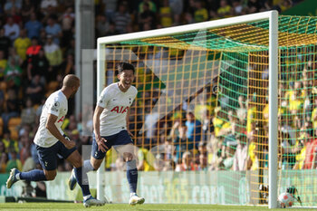 2022-05-22 - Son Heung-Min (7) of Tottenham Hotspur celebrates his goal 0-4 during the English championship Premier League football match between Norwich City and Tottenham Hotspur on May 22, 2022 at Carrow Road in Norwich, England - NORWICH CITY VS TOTTENHAM HOTSPUR - ENGLISH PREMIER LEAGUE - SOCCER