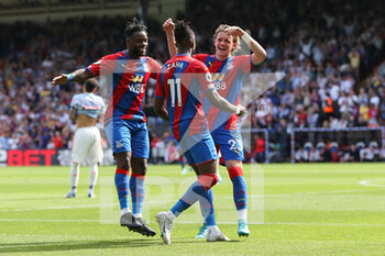 2022-05-23 - Crystal Palace 11 Wilfried Zaha celebrates his goal 1-0 with Conor Gallagher during the English championship Premier League football match between Crystal Palace and Manchester United on May 22, 2022 at Selhurst Park in London, England - CRYSTAL PALACE VS MANCHESTER UNITED - ENGLISH PREMIER LEAGUE - SOCCER