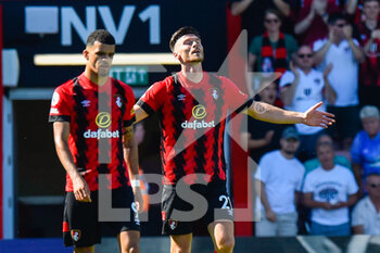2022-08-06 - Kieffer Moore (21) of AFC Bournemouth celebrates scoring the second goal 2-0 during the English championship Premier League football match between Bournemouth and Aston Villa on August 6, 2022 at the Vitality Stadium in Bournemouth, England - FOOTBALL - ENGLISH CHAMP - BOURNEMOUTH V ASTON VILLA - ENGLISH PREMIER LEAGUE - SOCCER