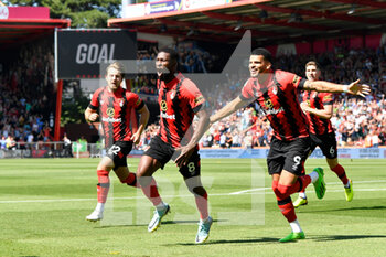 2022-08-06 - Jefferson Lerma (8) of AFC Bournemouth celebrates scoring the opening goal during the English championship Premier League football match between Bournemouth and Aston Villa on August 6, 2022 at the Vitality Stadium in Bournemouth, England - FOOTBALL - ENGLISH CHAMP - BOURNEMOUTH V ASTON VILLA - ENGLISH PREMIER LEAGUE - SOCCER