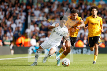 2022-08-06 - Leeds United midfielder Crysencio Summerville, Morgan Gibbs-White of Wolverhampton during the English championship Premier League football match between Leeds United and Wolverhampton Wanderers on August 6, 2022 at Elland Road in Leeds, England - FOOTBALL - ENGLISH CHAMP - LEEDS V WOLVERHAMPTON - ENGLISH PREMIER LEAGUE - SOCCER
