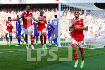 2022-08-13 - Gabriel Jesus (9) of Arsenal scores a goal and celebrates 2-0 during the English championship Premier League football match between Arsenal and Leicester City on August 13, 2022 at the Emirates Stadium in London, England - FOOTBALL - ENGLISH CHAMP - ARSENAL V LEICESTER - ENGLISH PREMIER LEAGUE - SOCCER