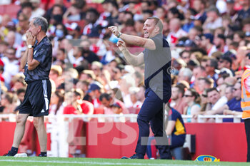 2022-08-13 - Brendan Rodgers Manager of Leicester City during the English championship Premier League football match between Arsenal and Leicester City on August 13, 2022 at the Emirates Stadium in London, England - FOOTBALL - ENGLISH CHAMP - ARSENAL V LEICESTER - ENGLISH PREMIER LEAGUE - SOCCER