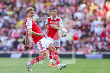 2022-08-13 - Martin Odegaard (8) of Arsenal during the English championship Premier League football match between Arsenal and Leicester City on August 13, 2022 at the Emirates Stadium in London, England - FOOTBALL - ENGLISH CHAMP - ARSENAL V LEICESTER - ENGLISH PREMIER LEAGUE - SOCCER