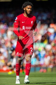 2022-08-27 - Liverpool's defender Joe Gomez during the English championship Premier League football match between Liverpool and Bournemouth on August 27, 2022 at Anfield in Liverpool, England - FOOTBALL - ENGLISH CHAMP - LIVERPOOL V BOURNEMOUTH - ENGLISH PREMIER LEAGUE - SOCCER