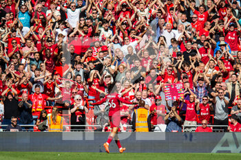 2022-08-27 - Liverpool's defender Trent Alexander-Arnold (66) scores and celebrates 3-0 during the English championship Premier League football match between Liverpool and Bournemouth on August 27, 2022 at Anfield in Liverpool, England - FOOTBALL - ENGLISH CHAMP - LIVERPOOL V BOURNEMOUTH - ENGLISH PREMIER LEAGUE - SOCCER