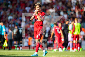 2022-08-27 - Liverpool's defender Kostas Tsimikas during the English championship Premier League football match between Liverpool and Bournemouth on August 27, 2022 at Anfield in Liverpool, England - FOOTBALL - ENGLISH CHAMP - LIVERPOOL V BOURNEMOUTH - ENGLISH PREMIER LEAGUE - SOCCER
