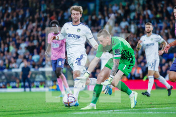 2022-08-30 - Leeds United forward Patrick Bamford (9), Jordan Pickford of Everton during the English championship Premier League football match between Leeds United and Everton on August 30, 2022 at Elland Road in Leeds, England - FOOTBALL - ENGLISH CHAMP - LEEDS V EVERTON - ENGLISH PREMIER LEAGUE - SOCCER