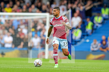 2022-09-03 - Emerson Palmieri (33) of West Ham United during the Premier League match between Chelsea and West Ham United at Stamford Bridge, London, England on 3 September 2022. Photo Nigel Keene / ProSportsImages / DPPI - FOOTBALL - ENGLISH CHAMP - CHELSEA V WEST HAM - ENGLISH PREMIER LEAGUE - SOCCER