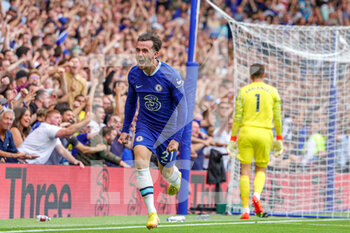 2022-09-03 - Goal 1-1 Ben Chilwell (21) of Chelsea scores a goal and celebrates during the Premier League match between Chelsea and West Ham United at Stamford Bridge, London, England on 3 September 2022. Photo Nigel Keene / ProSportsImages / DPPI - FOOTBALL - ENGLISH CHAMP - CHELSEA V WEST HAM - ENGLISH PREMIER LEAGUE - SOCCER
