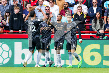 18/09/2022 - Goal 0-2 Gabriel Jesus (9) of Arsenal scores a goal and celebrates during the Premier League match between Brentford and Arsenal at Gtech Community Stadium, Brentford, England on 18 September 2022. Photo Nigel Keene / ProSportsImages / DPPI - FOOTBALL - ENGLISH CHAMP - BRENTFORD V ARSENAL - ENGLISH PREMIER LEAGUE - CALCIO