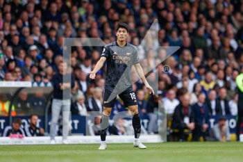 2022-10-16 - Takehiro Tomiyasu of Arsenal during the English championship Premier League football match between Leeds United and Arsenal on October 16, 2022 at Elland Road in Leeds, England - FOOTBALL - ENGLISH CHAMP - LEEDS V ARSENAL - ENGLISH PREMIER LEAGUE - SOCCER