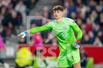 2022-10-19 - Chelsea goalkeeper Kepa Arrizabalaga during the English championship Premier League football match between Brentford and Chelsea on October 19, 2022 at Gtech Community Stadium in Brentford, England - FOOTBALL - ENGLISH CHAMP - BRENTFORD V CHELSEA - ENGLISH PREMIER LEAGUE - SOCCER