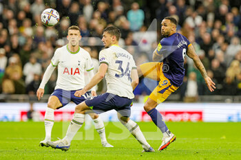 2022-10-23 - Callum Wilson (9) of Newcastle United puts the ball past Clement Lenglet (34) of Tottenham Hotspur during the English championship Premier League football match between Tottenham Hotspur and Newcastle United on October 23, 2022 at Tottenham Hotspur Stadium in London, England - FOOTBALL - ENGLISH CHAMP - TOTTENHAM V NEWCASTLE - ENGLISH PREMIER LEAGUE - SOCCER