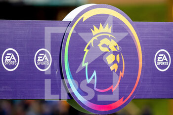 2022-10-23 - Premiership logo with rainbow colours before the English championship Premier League football match between Wolverhampton Wanderers and Leicester City on October 23, 2022 at Molineux in Wolverhampton, England - FOOTBALL - ENGLISH CHAMP - WOLVERHAMPTON V LEICESTER - ENGLISH PREMIER LEAGUE - SOCCER