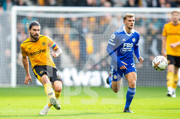 2022-10-23 - Wolverhampton Wanderers midfielder Ruben Neves (8) during the English championship Premier League football match between Wolverhampton Wanderers and Leicester City on October 23, 2022 at Molineux in Wolverhampton, England - FOOTBALL - ENGLISH CHAMP - WOLVERHAMPTON V LEICESTER - ENGLISH PREMIER LEAGUE - SOCCER