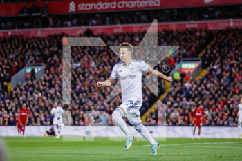 2022-10-29 - Rodrigo of Leeds celebrates his goal 0-1 during the English championship Premier League football match between Liverpool and Leeds United on October 29, 2022 at Anfield stadium in Liverpool, England - FOOTBALL - ENGLISH CHAMP - LIVERPOOL V LEEDS - ENGLISH PREMIER LEAGUE - SOCCER