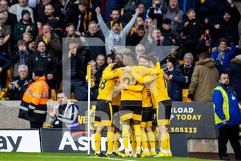 2022-11-05 - Wolverhampton Wanderers midfielder Ruben Neves (8) scores penalty and celebrates 2-1 during the English championship Premier League football match between Wolverhampton Wanderers and Brighton and Hove Albion on November 5, 2022 at Molineux stadium in Wolverhampton, England - FOOTBALL - ENGLISH CHAMP - WOLVERHAMPTON V BRIGHTON - ENGLISH PREMIER LEAGUE - SOCCER