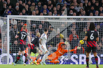2022-12-28 - Manchester City forward Erling Haland (9) scores a goal 0-3 during the English championship Premier League football match between Leeds United and Manchester City on December 28, 2022 at Elland Road in Leeds, England - FOOTBALL - ENGLISH CHAMP - LEEDS V MANCHESTER CITY - ENGLISH PREMIER LEAGUE - SOCCER